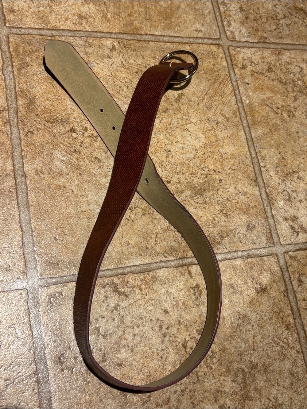 Anthropologie Brown Double-Ring Belt